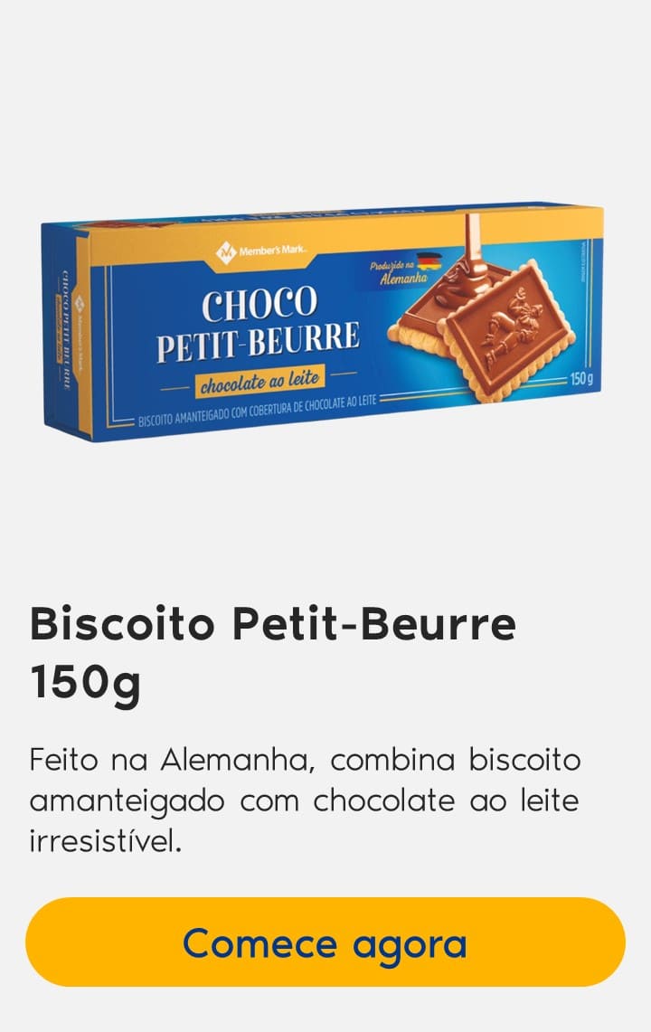 Biscoito Petit-Beurre 150g: Feito na Alemanha, combina biscoito amanteigado com chocolate ao leite irresistível.
